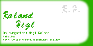 roland higl business card